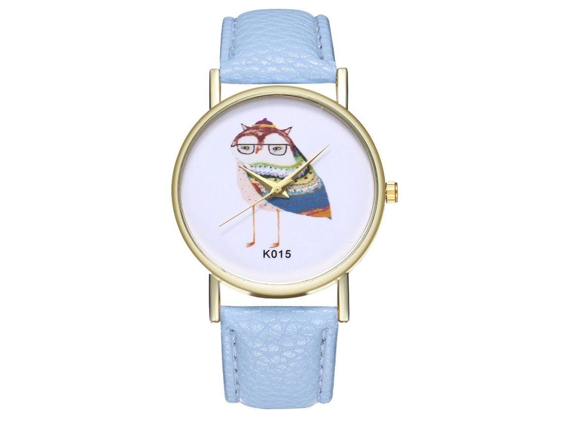 Reloj Unisex Informal De Cuarzo Con Correa De Piel Sintética Azul Claro.