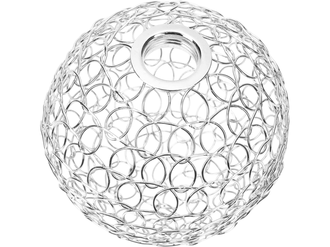 Pantalla De Lámpara De Globo De Alambre Plateado, Protector Para Lámpara De Hierro Forjado, Crea Un