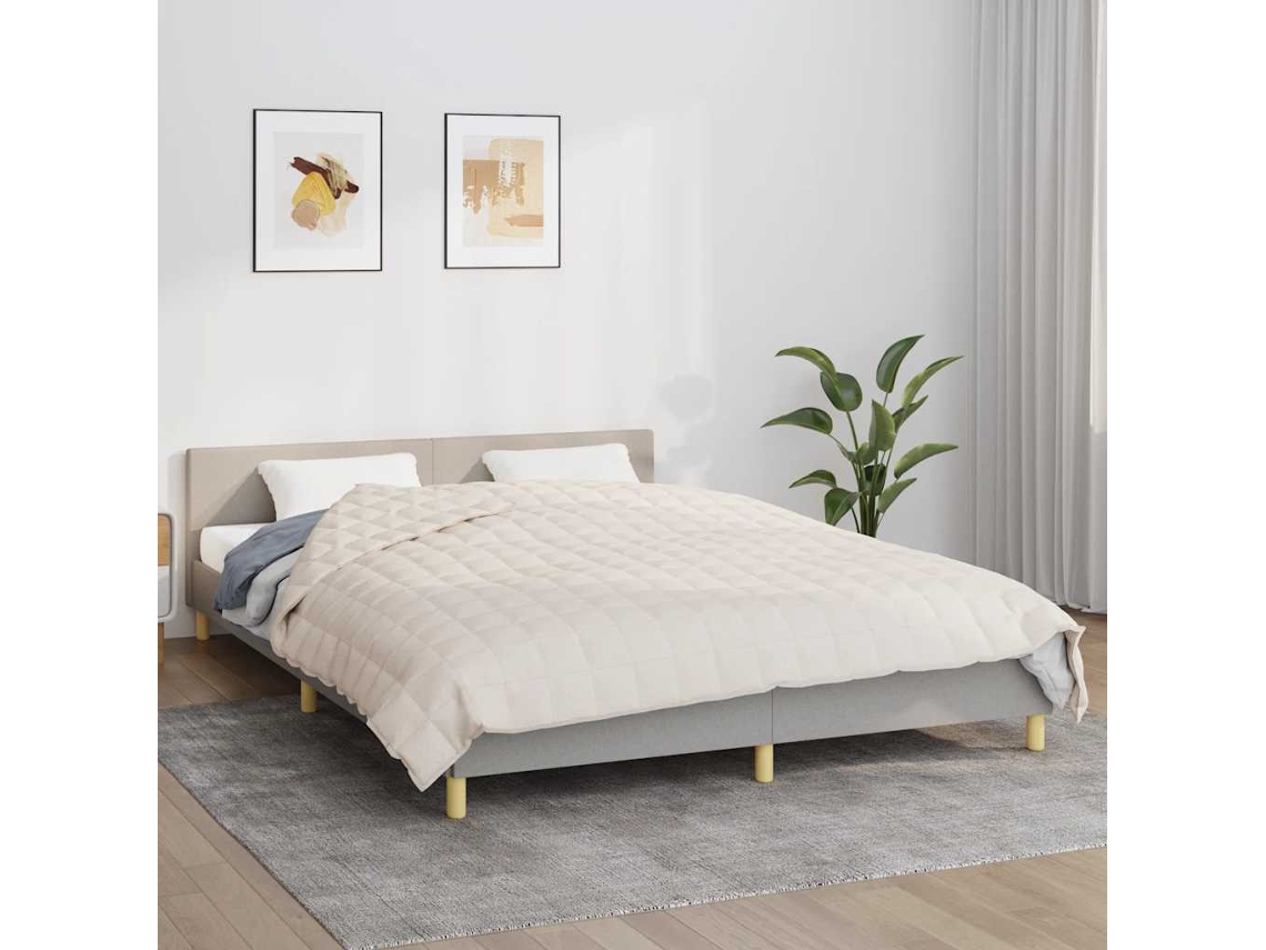 Manta Con Peso Tela Color Crema Claro 220x235 Cm 15 Kg