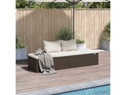 Cama De Jardíntumbonasilla 195x60 Cm Ratán Sintético Marrón Wsd90277