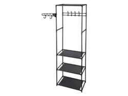 Armario perchero con estantes color negro H.170cm WELLHOME