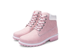2026-zapatos Martin Con Tacón Plano Para Mujer Botas Ankle Warm Material Pu Plantilla Plush Cierre Cordones Talla Eu34-eu43