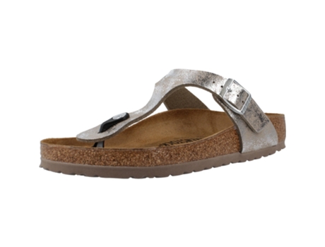Zapatos de Mujer BIRKENSTOCK Gizeh Bs Tecido Plateado (39)