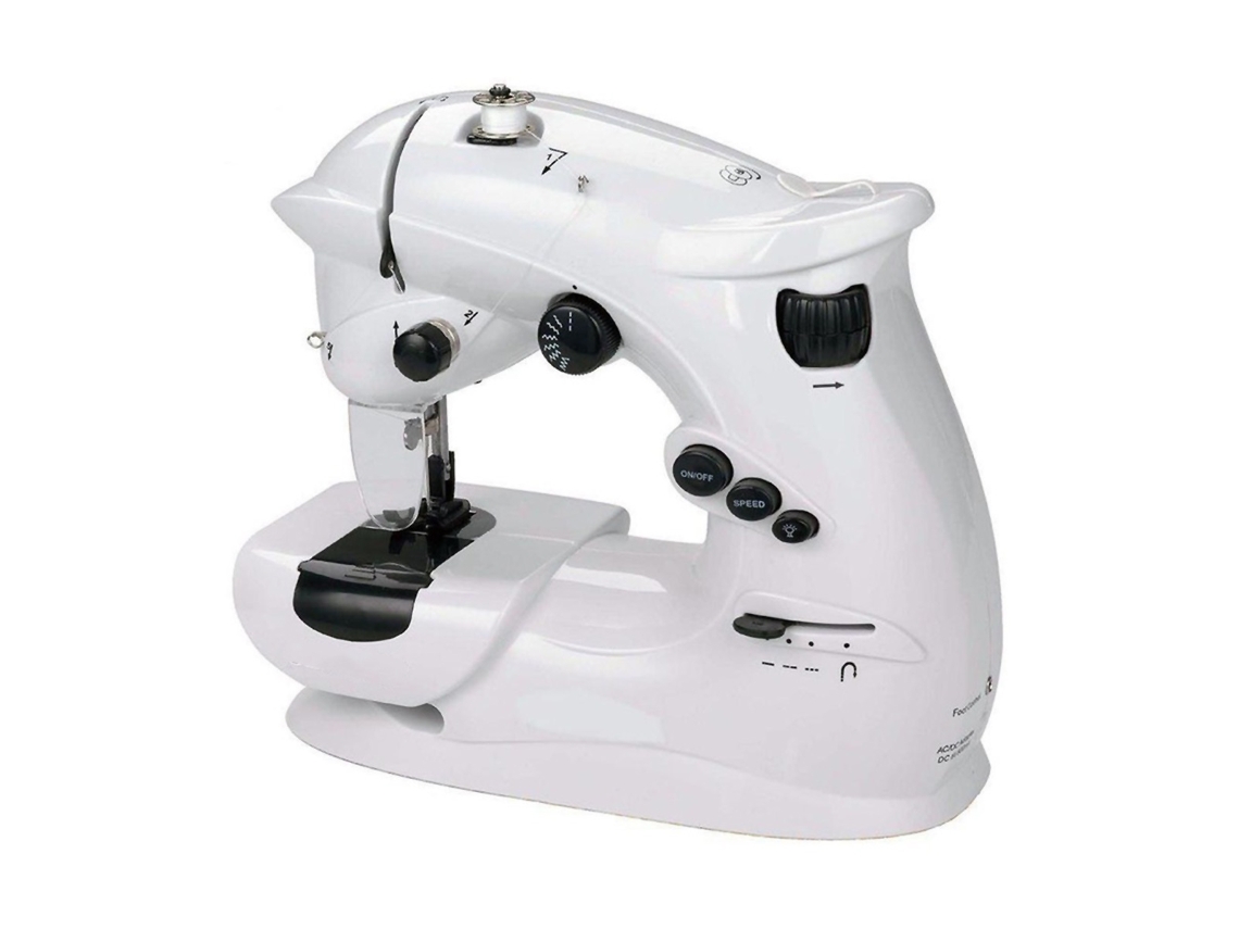 Máquina de coser portátil KLACK, 7 puntadas, sistema de doble hilo, dos velocidades.