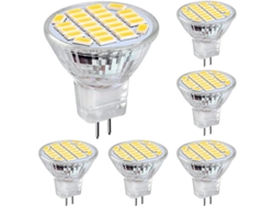 Bombilla Led Mr11 Gu4 De 3w, Blanco Frío 6500k, 350lm, 12v, 120°, Paquete De 6, No Regulable.