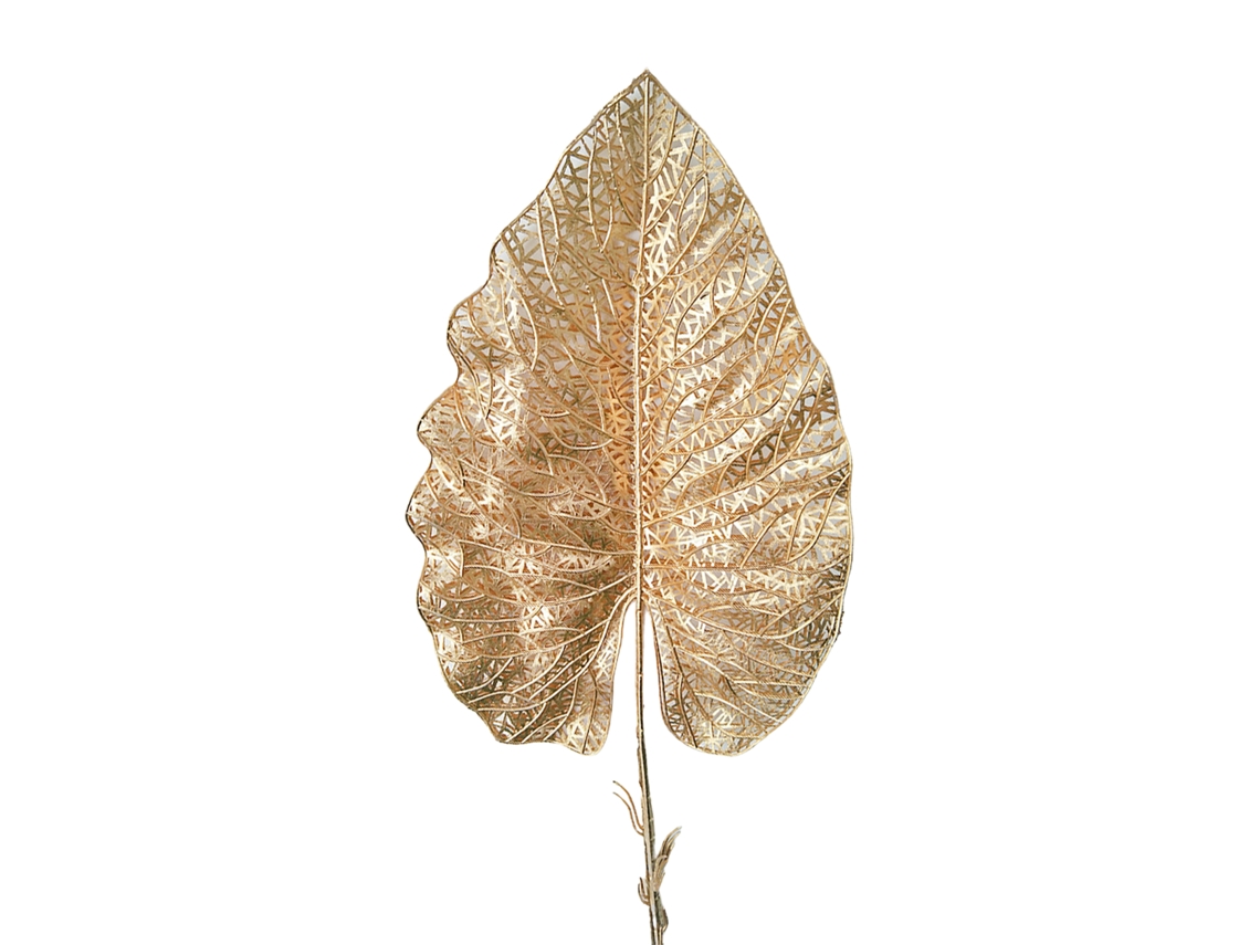 Hojas Tropicales Doradas Artificiales Para La Decoración De Plantas De Interior.