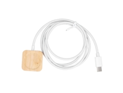 Carregador Sem Fio Magnético Para Relógio Inteligente Ios S9-s4 Com Cabo De Bambu Portátil Usb-c 3w