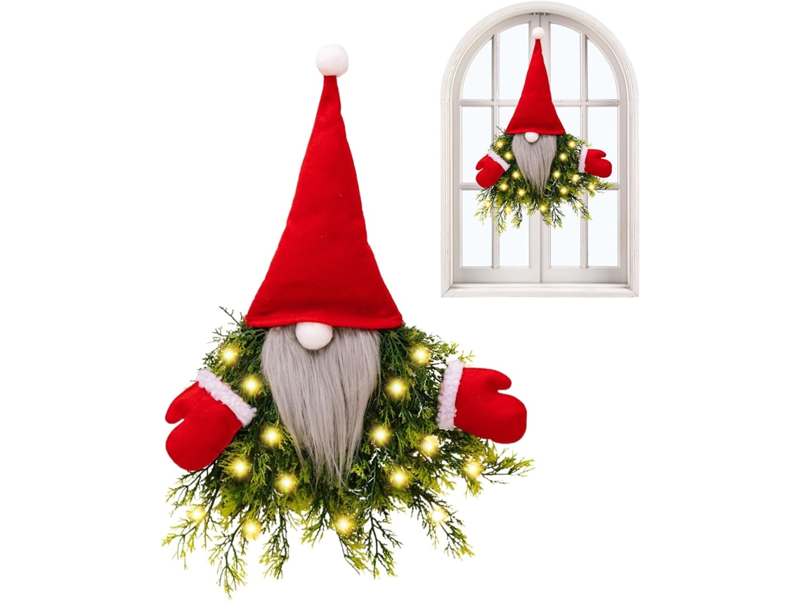 Corona Navideña Con Luces Led - Decoración Para Ventanas, Chimeneas, Estantes Y Dormitorios.