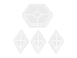 Moldes De Silicona Translúcidos Para Resina Epoxi - Moldes Romboidales Y Hexagonales - 4 Piezas