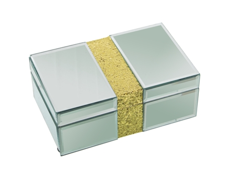 Joyero DRW Espejo (Dorado - 21 x 13 x 9 cm)