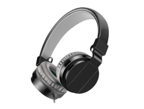 Auriculares Estéreo Plegable con Micrófono para Pc Laptop Tablet Smartphone Negro