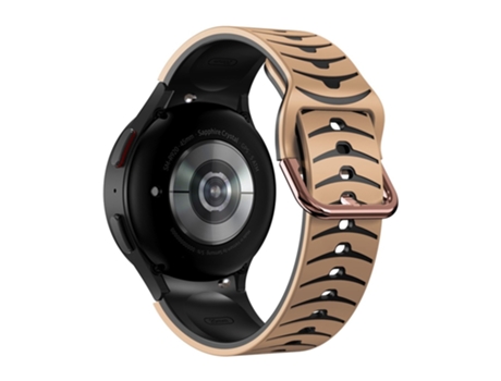Correa de Silicona línea curva bicolor para Samsung Galaxy Watch 4 40mm/44mm/Watch 4 Classic 42mm/46mm/Watch 5 40mm/44mm - caqui/negro