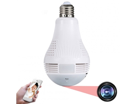 960p 2.0MP H.265 Seguridad Wifi Cámara Luz 360 Grados Luz panorámica IP CCTV Video Vigilancia Fisheye HD Visión nocturna Bombilla Cámara 960P fuent...