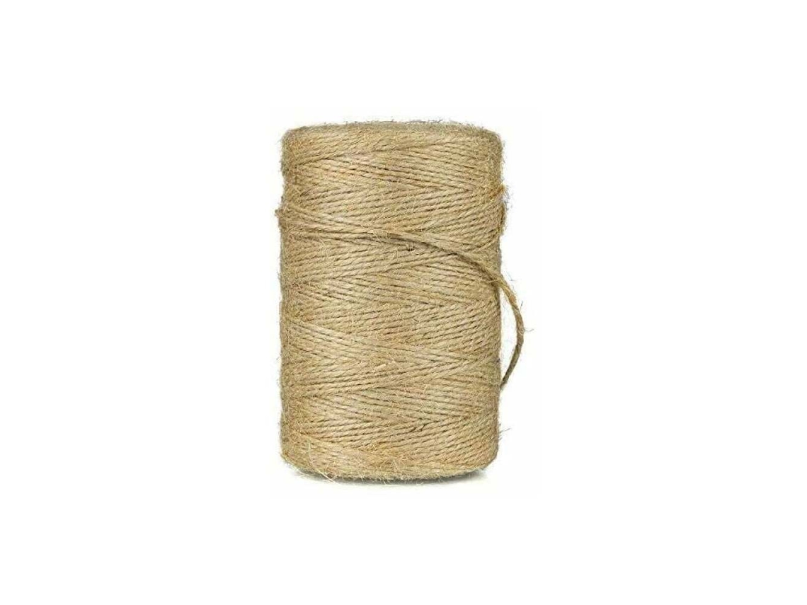 Hilo de yute natural, estilo retro, duradero, para manualidades, 200 metros de cuerda decorativa ecológica para envolver regalos, perfecto para iluminación.