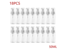 18 botellas de viaje vacías, dispensador de espuma de plástico, mini dispensador de jabón espumoso para cosméticos, transparente Rosewell