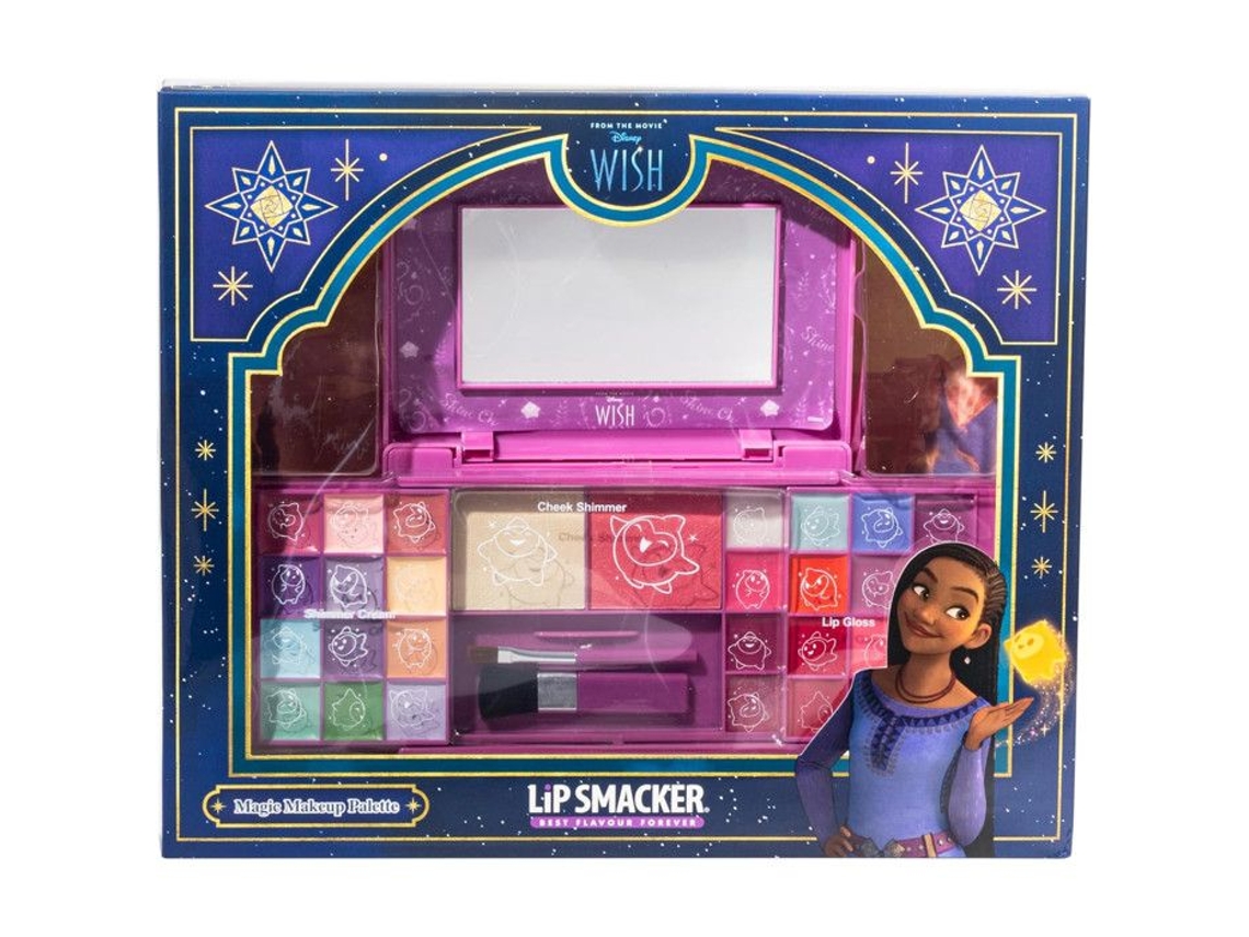 Paleta de maquillaje Disney Wish de Markwins: 12 cremas brillantes, 16 brillos y 1 rubor