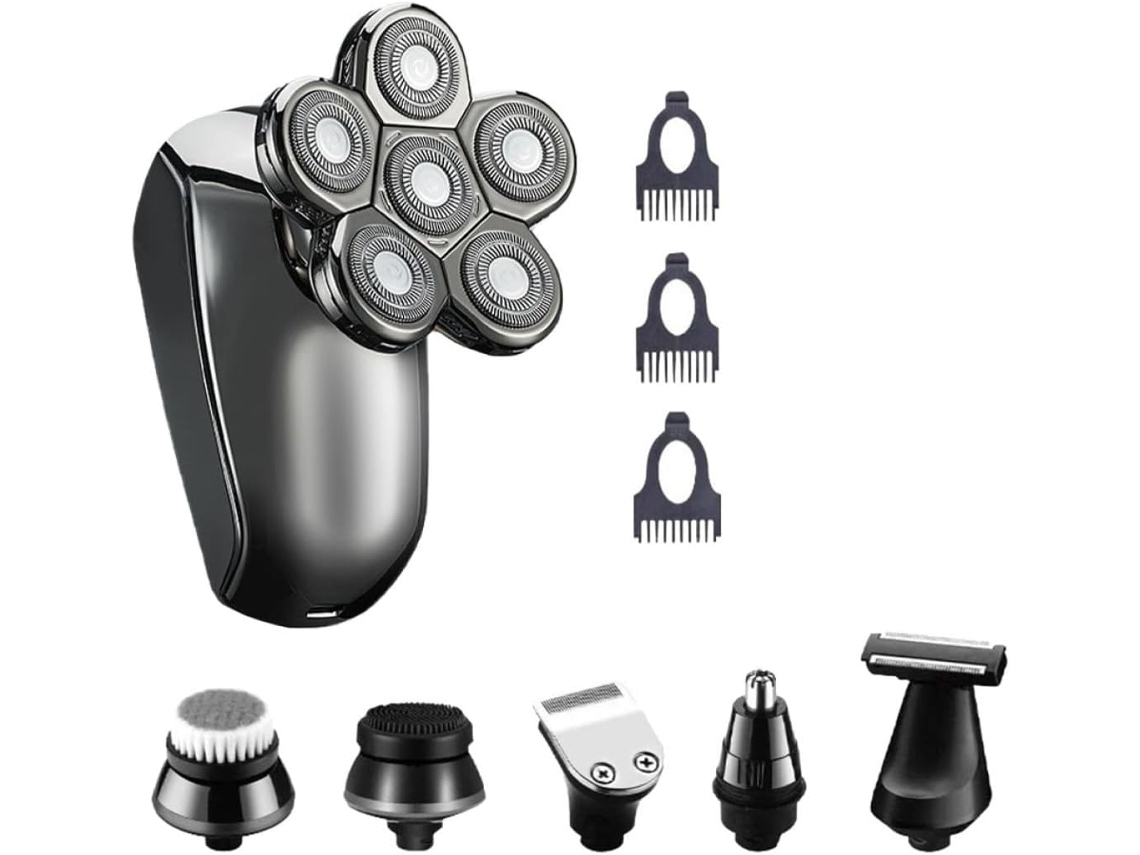 Afeitadora Eléctrica Recargable Para Hombre, Multifunción, Seis Cabezales, Resistente Al Agua.