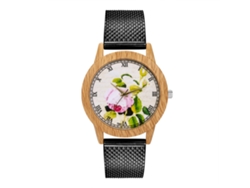Reloj De Pulsera De Cuarzo Con Correa De Malla Unisex Zhoulianfa Negro
