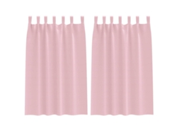 Maison Exclusive - Cortinas Opacas Con Anillas 2 Pcs Rosa Bebé 175 X 140 Cm