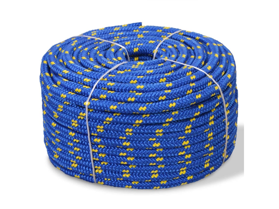 vidaXL Cuerda marina de polipropileno 12 mm 250 m azul