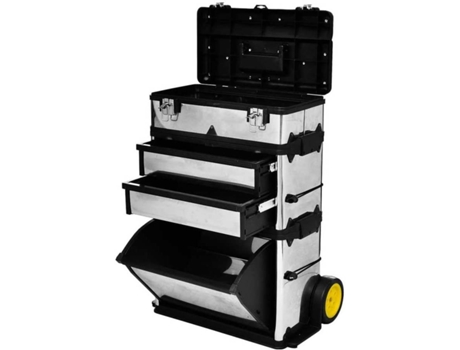 vidaXL Caja de herramientas de 3 partes