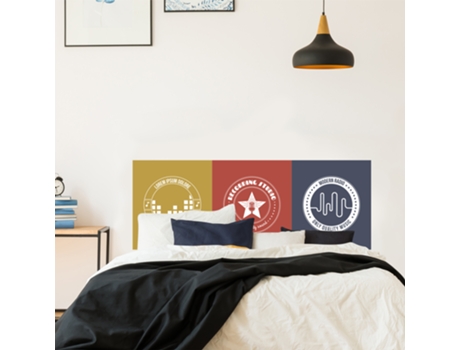 Adhesivo de Cabecera PLAGE Gráficos de Moda Colores Pastel Sala de Fans de Música 60 cm X 160 cm