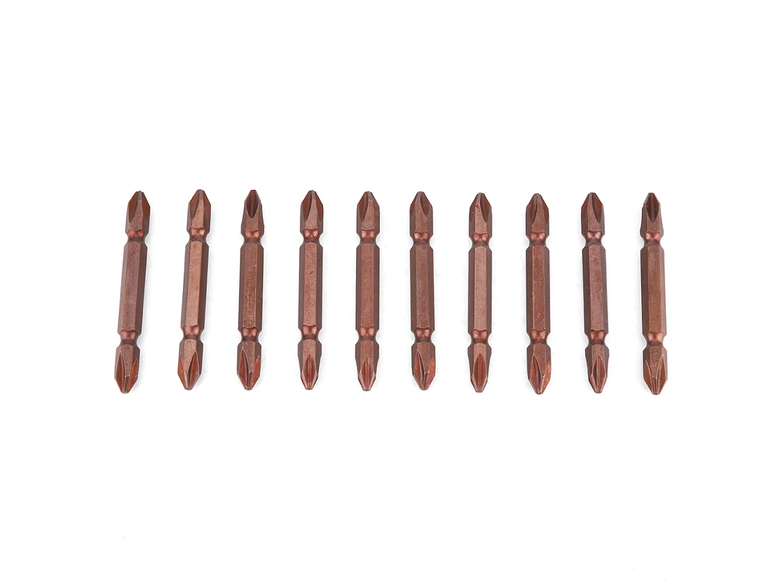 Juego De 10 Puntas Magnéticas Phillips Para Destornillador Eléctrico De Acero Aleado De 65*6,3 Mm