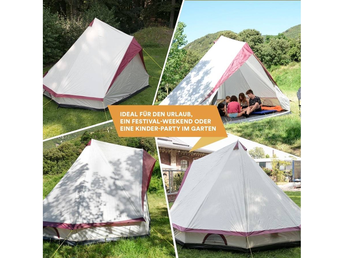 Tenda Indiana Tipi Skandika Hetta - Per 4-6 Persone, 3000mm Colonna Acqua - Foto 3