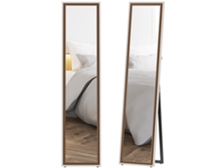 Espelho Corpo Inteiro 157x37cm Moldura Bicolor Branco Marrom