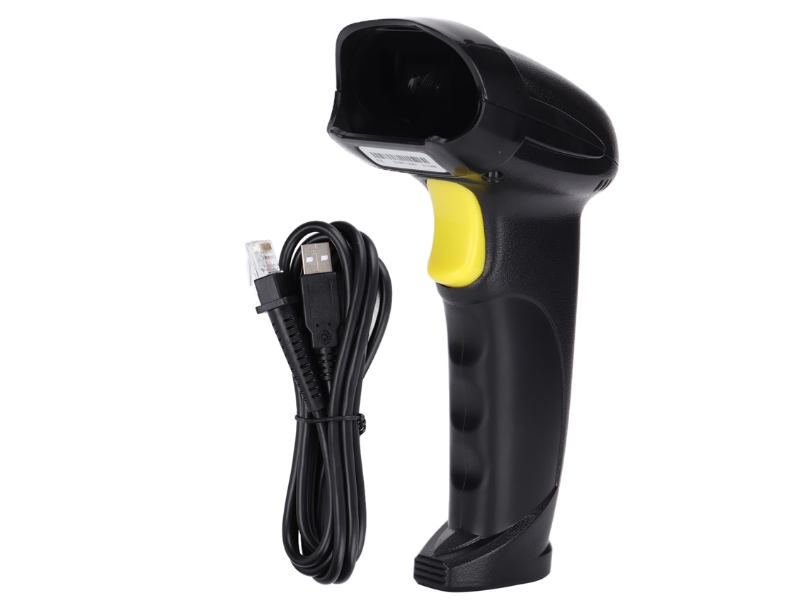 Escáner portátil 2D con cable para códigos QR y de barras para hospitales y supermercados.