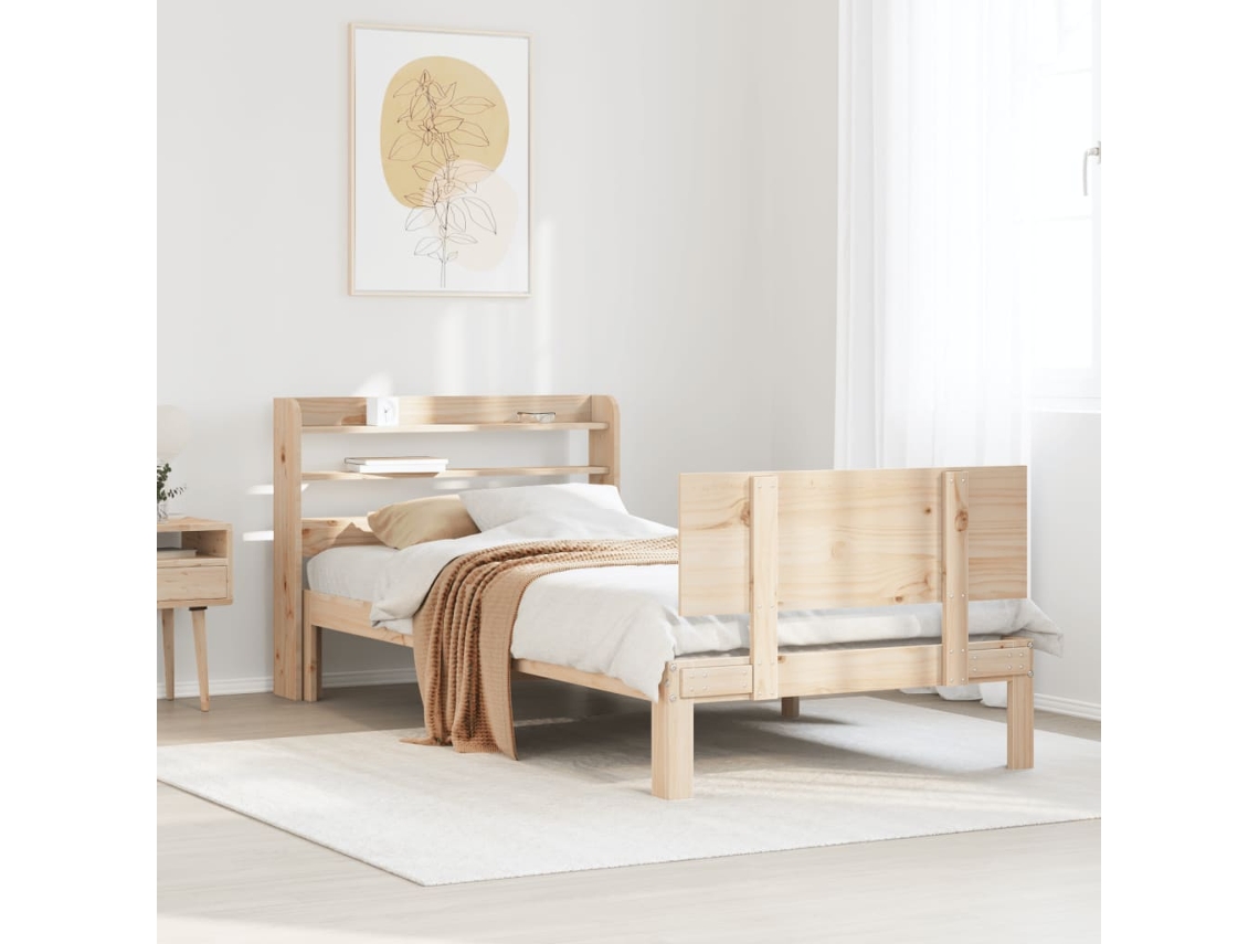 Cama Con Cabecero Individual Lovely Home Marrón (221.5x100x82cm)