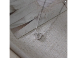 Collar De Plata De Ley 925 (oro Blanco) Con Diseño De Herradura En Forma De U En Miniatura, Versátil, Modelo 2024.