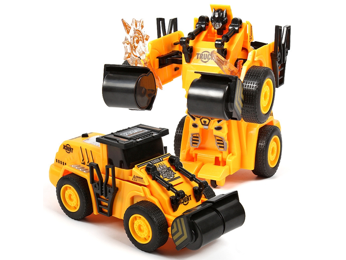 Mini coche de juguete transformable, robot, ideal como regalo de cumpleaños infantil.