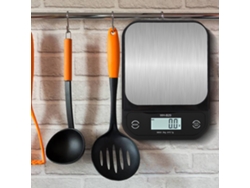 Balanza electrónica portátil con pantalla LED, resistente al agua, para cocina y panadería.