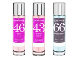 3x Perfumes de Mujer Nº43 Nº46 de 150ml y Perfume de Hombre Nº66 150ml CARAVAN