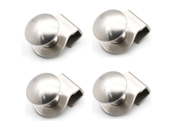 Juego De 4 Tiradores De Cristal Con Clip Nuzamas De 3-8 Mm Con Mango De Acero Inoxidable, No Requiere Perforación.