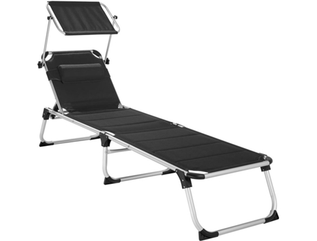 Tumbona TECTAKE Lorella (Negro - Aluminio - 198x60.5x111 cm)