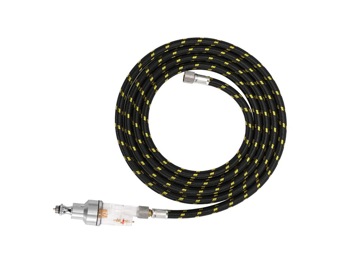 Kit De Acessórios Profissionais Para Airbrush: Mangueira De 1,8m Nylon Tecido E Separador De Óleo-água Com Conexões 1/8''