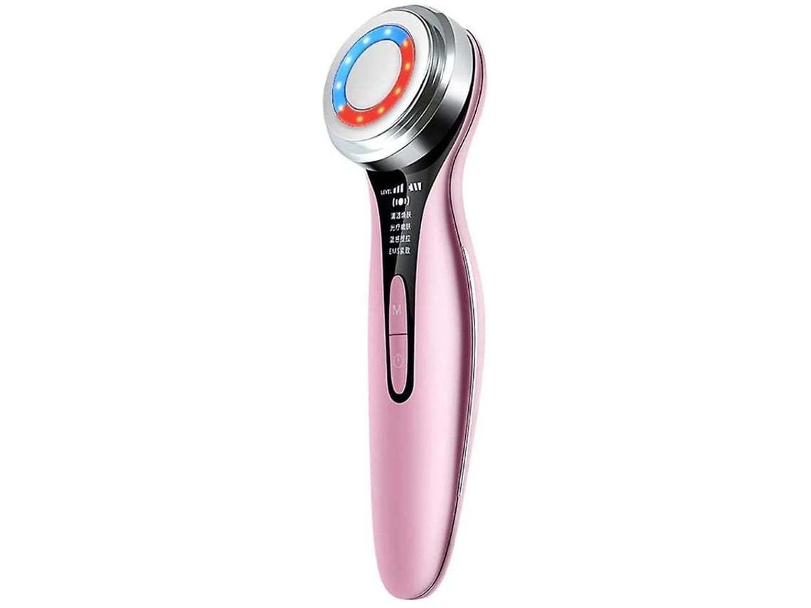 Dispositivo de belleza ultrasónico multifuncional, masajeador facial con luz LED roja y azul, terapia antiarrugas USHION