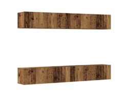 Maison Exclusive - Conjunto De 4 Piezas De Muebles Para Tv De Pared, Madera Antigua, 100x30x30 Cm