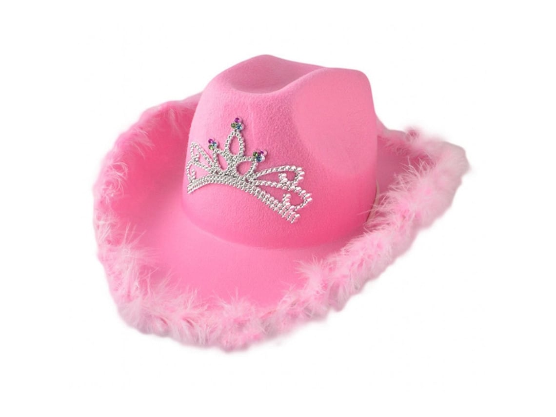 Ats-sombrero Vaquero Rosa De Lana Con Cordón Para Cuello Accesorio De Disfraz Para Fiesta Y Cosplay Para Mujeres
