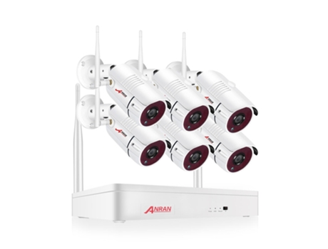 Sistema de Vigilancia SLOWMOOSE Ip 2Mp Inalámbrico P2P Wi-Fi (6 Cámaras 8 Canales Nvr - 2T)