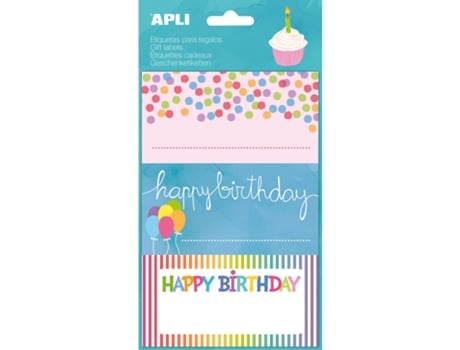 Etiquetas Adhesivas APLI para Regalo de Cumpleaños