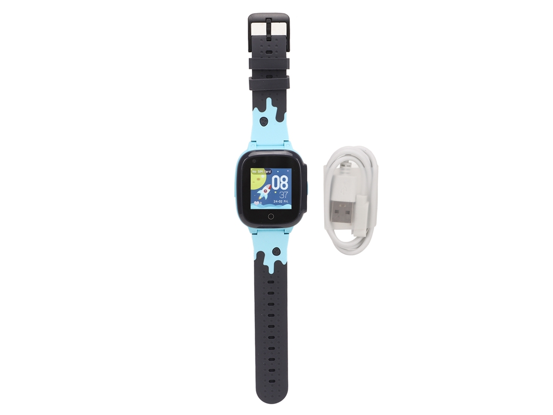 Reloj Inteligente Infantil 4g Para Niños Niñas 1.3 Pulgadas Chat De Voz Pedómetro Posicionamiento Azul