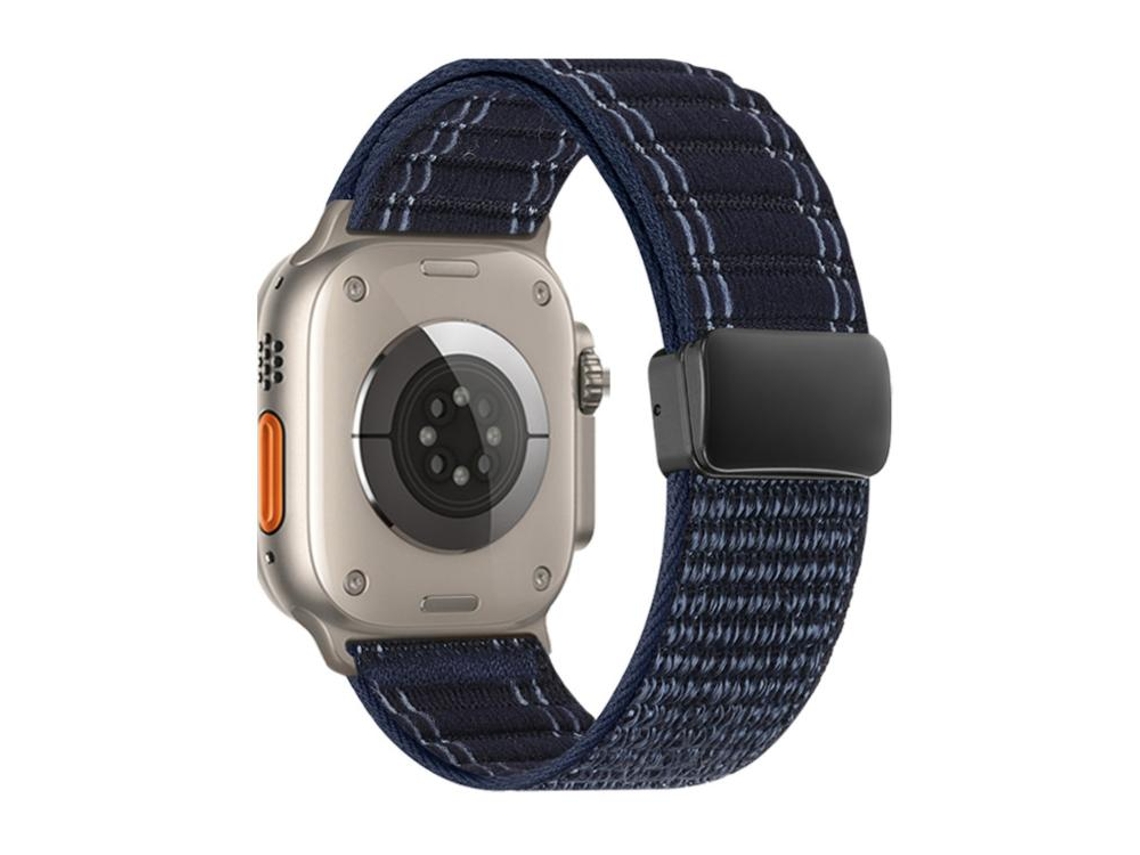 Pulsera azul marino para Apple Watch 40/41/42/38 mm, cierre magnético de nailon ondulado XIAOMOYU