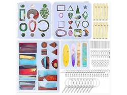 Kit de herramientas para resina epoxi para principiantes, accesorios de fabricación, molde de silicona, 104 piezas Y040