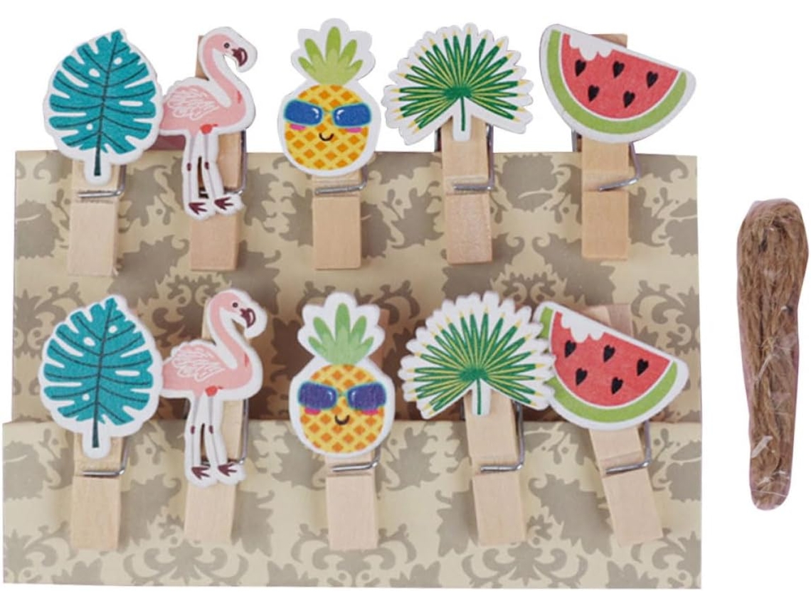 30 Clips Decorativos Plástico Fotos Forma Fruta Flamenco Tarjetas Pancartas Toques Finales Impecables