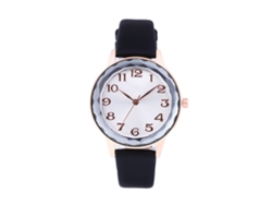Reloj De Pulsera De Cuarzo Para Mujer Con Esfera Redonda, Elegante, Informal, Negro.