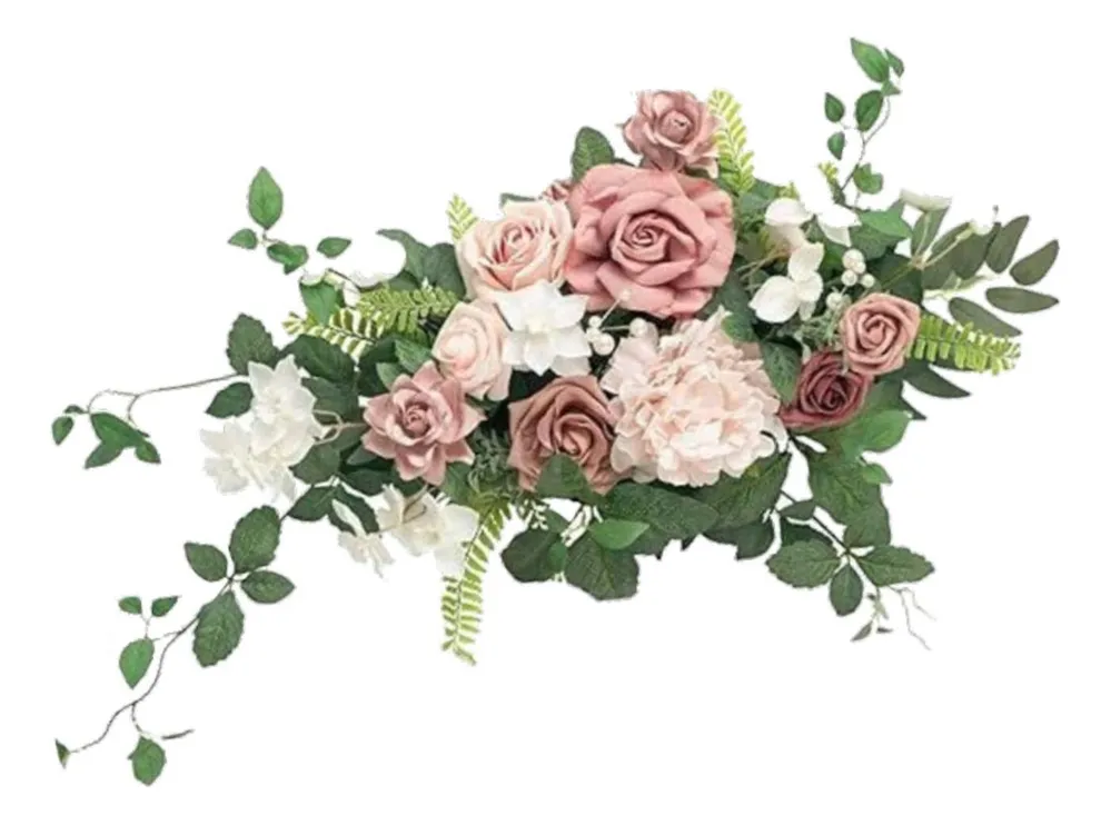 Nuevos arreglos florales artificiales para bodas, estilo vayotoy, 25,5 x 11,8 pulgadas
