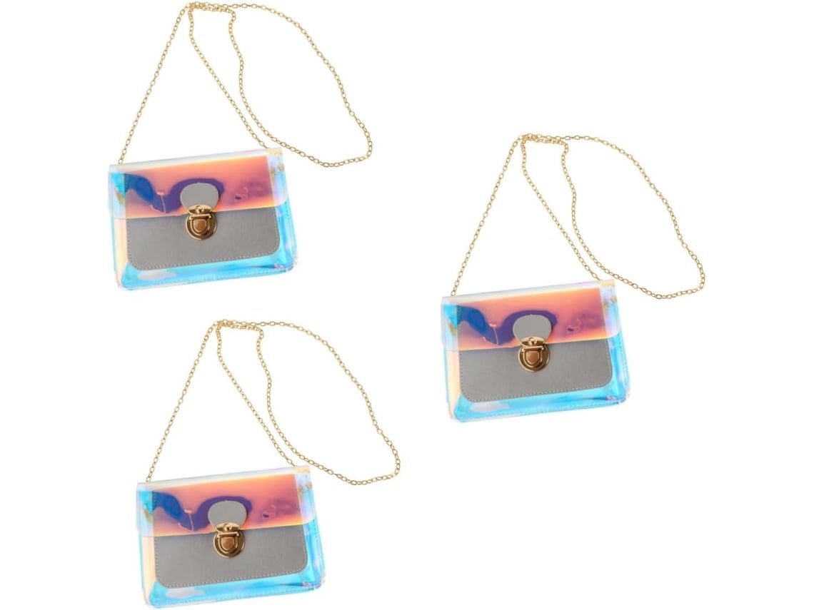Conjunto De 3 Bolsos De Mano De Pvc Brillante Para Mujer, Con Cierre De Hebilla, Estilo Moderno Y Versátil.